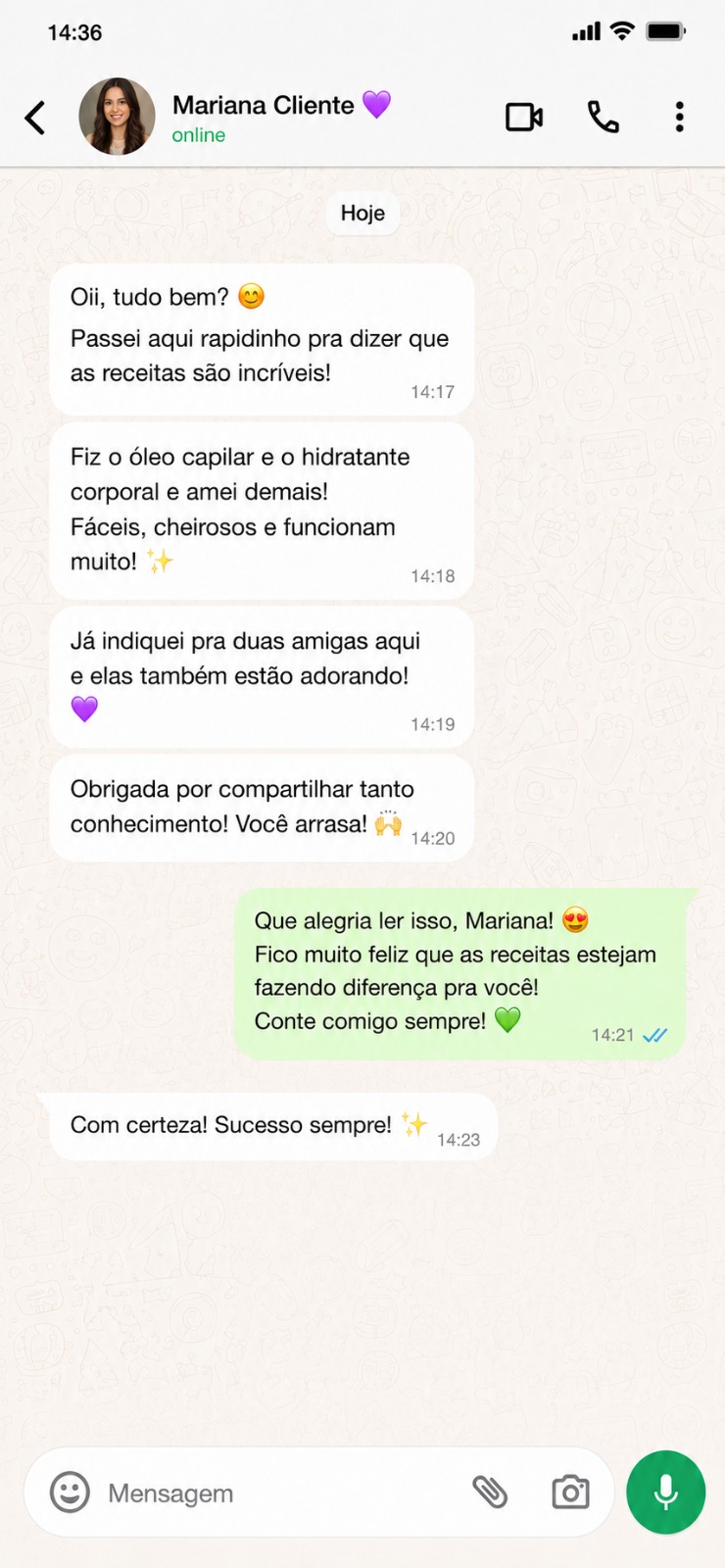 Depoimento de aluna Mariana