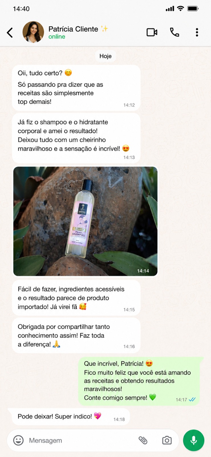 Depoimento de aluna Patrícia